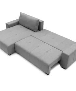 Canapé d'angle convertible élégant Malone Tissu Gris