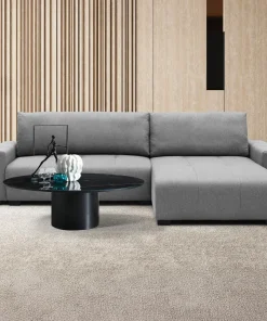 Canapé d'angle convertible élégant Malone Tissu Gris