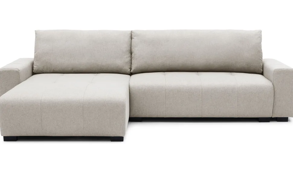 Canapé d'angle convertible élégant Malone Tissu Beige