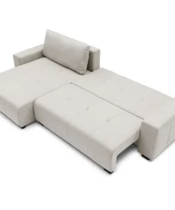 Canapé d'angle convertible élégant Malone Tissu Beige