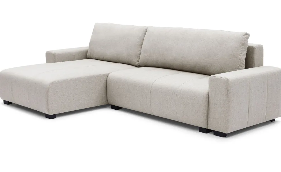 Canapé d'angle convertible élégant Malone Tissu Beige