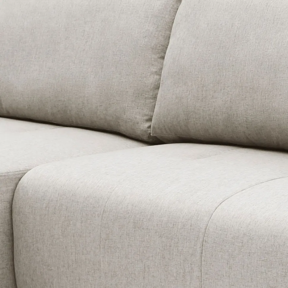 Canapé d'angle convertible élégant Malone Tissu Beige