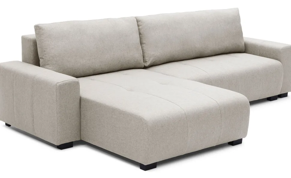 Canapé d'angle convertible élégant Malone Tissu Beige