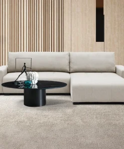 Canapé d'angle convertible élégant Malone Tissu Beige