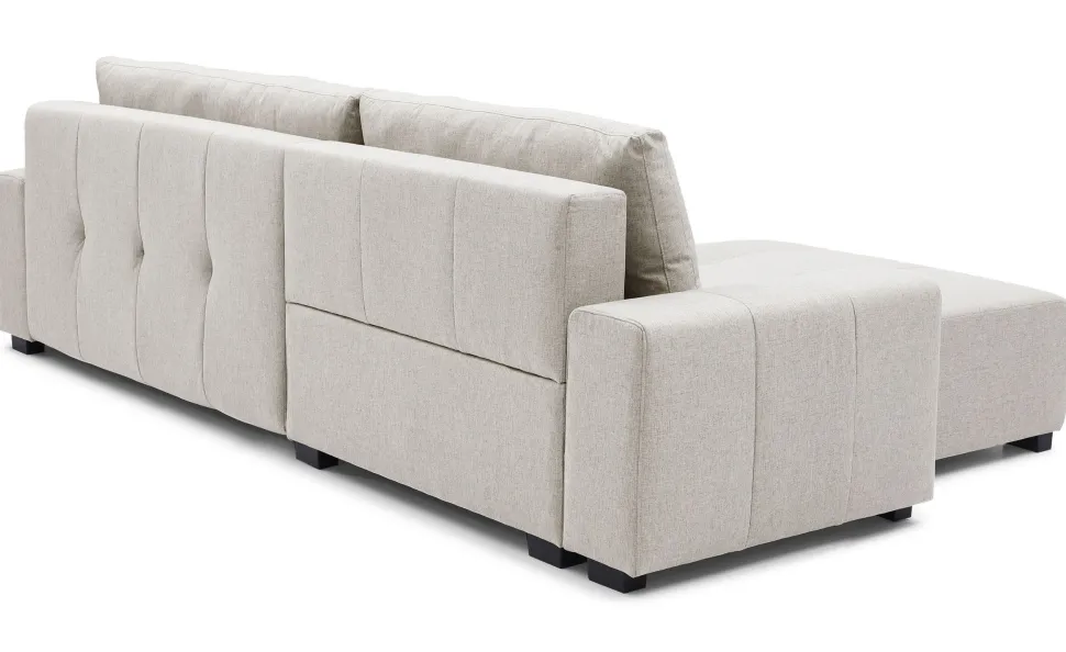 Canapé d'angle convertible élégant Malone Tissu Beige