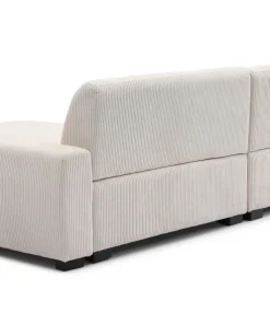 Canapé d'angle moderne 288cm Wallis Velours côtelé Crème