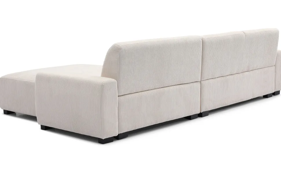 Canapé d'angle moderne 288cm Wallis Velours côtelé Crème