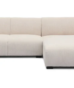 Canapé d'angle moderne 288cm Wallis Velours côtelé Crème