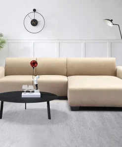 Canapé d'angle moderne 288cm Wallis Velours Taupe