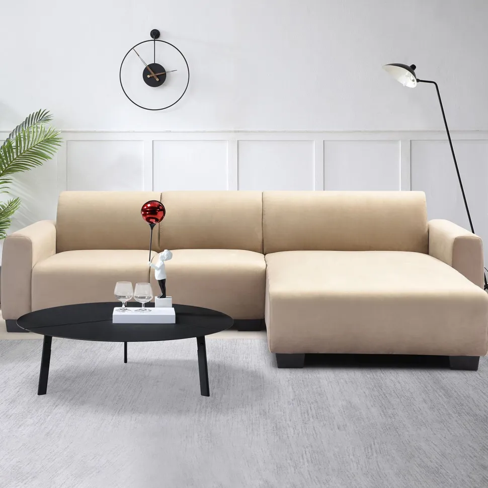 Canapé d'angle moderne 288cm Wallis Velours Taupe