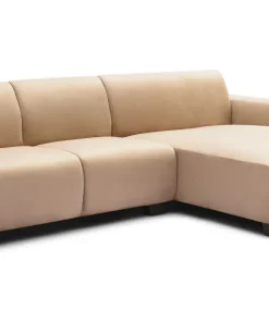Canapé d'angle moderne 288cm Wallis Velours Taupe