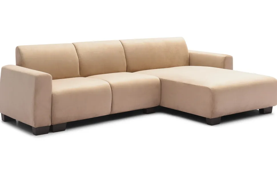 Canapé d'angle moderne 288cm Wallis Velours Taupe
