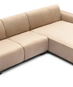 Canapé d'angle moderne 288cm Wallis Velours Taupe
