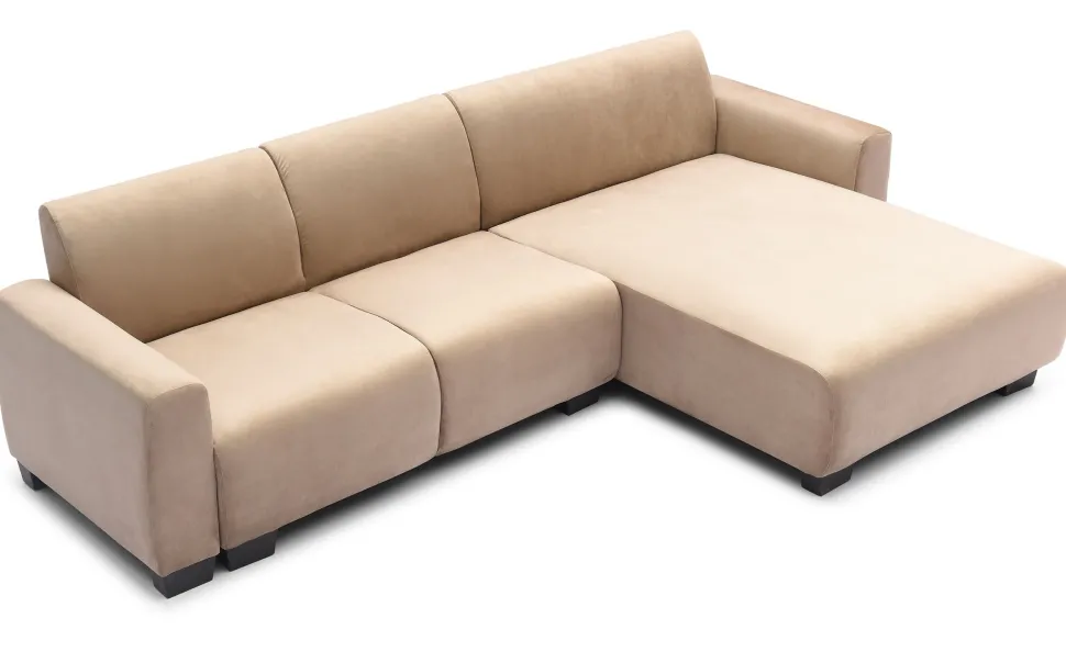 Canapé d'angle moderne 288cm Wallis Velours Taupe