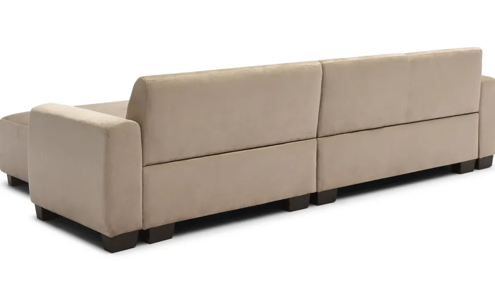 Canapé d'angle moderne 288cm Wallis Velours Taupe