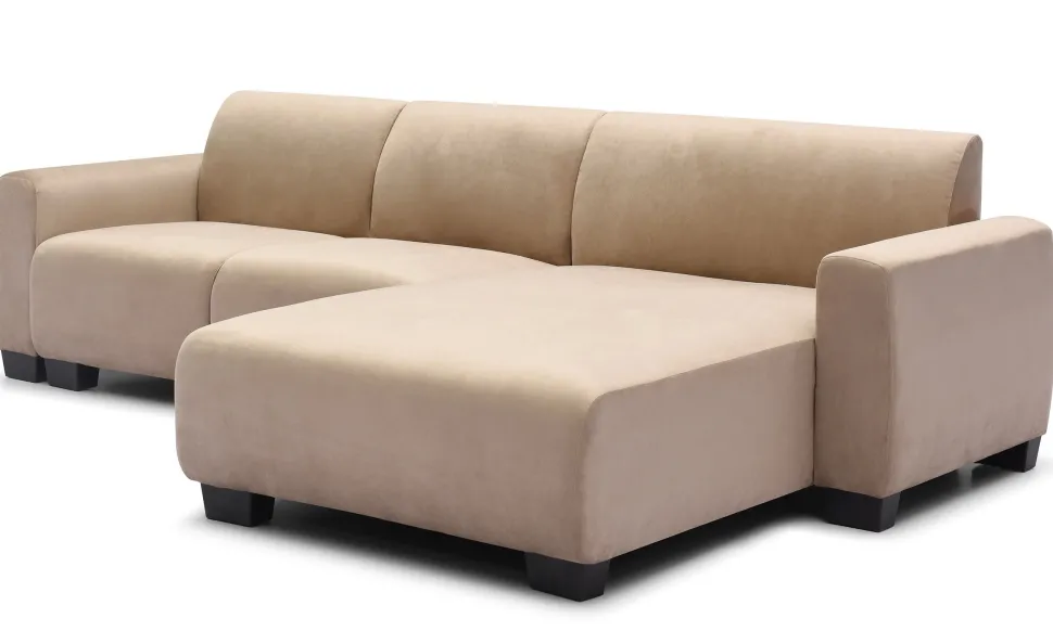 Canapé d'angle moderne 288cm Wallis Velours Taupe