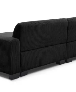 Canapé d'angle moderne 288cm Wallis Velours côtelé Noir