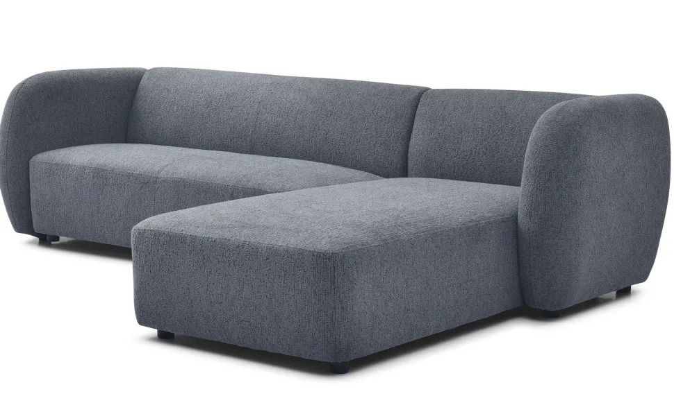 Canapé d'angle réversible moderne Larry Tissu bouclette Gris