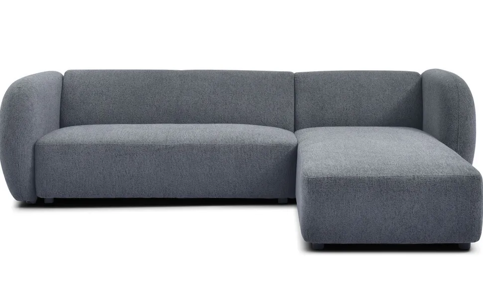Canapé d'angle réversible moderne Larry Tissu bouclette Gris