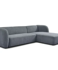 Canapé d'angle réversible moderne Larry Tissu bouclette Gris