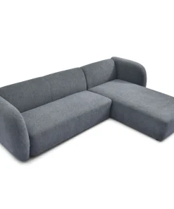 Canapé d'angle réversible moderne Larry Tissu bouclette Gris