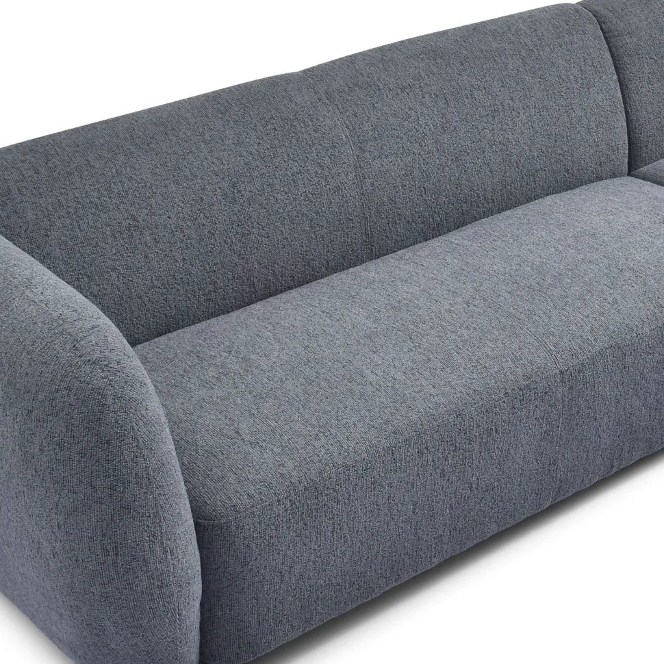 Canapé d'angle réversible moderne Larry Tissu bouclette Gris