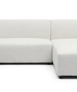 Canapé d'angle réversible moderne Larry Tissu bouclette Crème