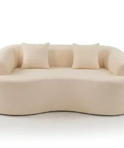 Canapé incurvé 2 places Harmonia Tissu teddy Beige