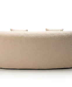 Canapé incurvé 2 places Harmonia Tissu teddy Beige