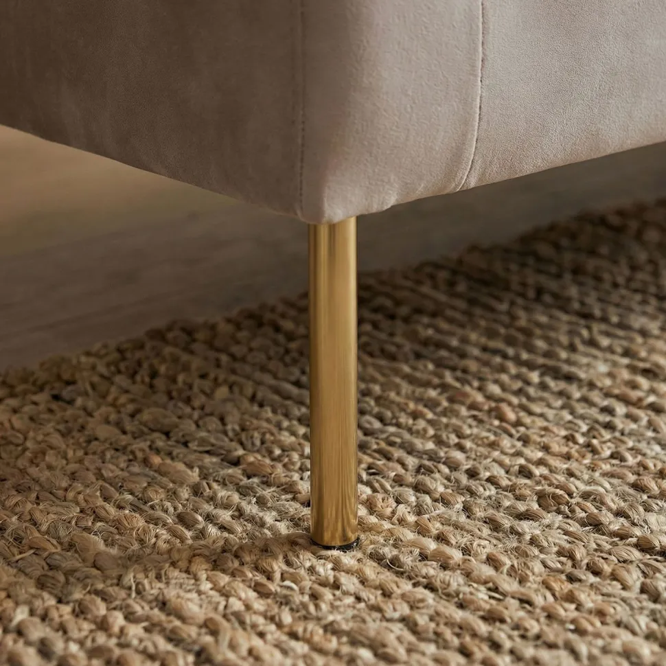 Canapé moderne 2 places à coutures verticales Sacramento Velours Taupe