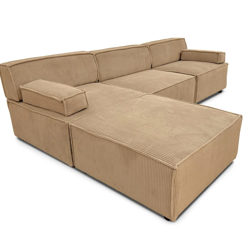 Canapé modulable Benoit Velours côtelé Beige