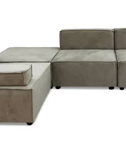 Canapé modulable Benoit Velours Taupe grisé