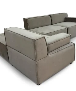 Canapé modulable Benoit Velours Taupe grisé