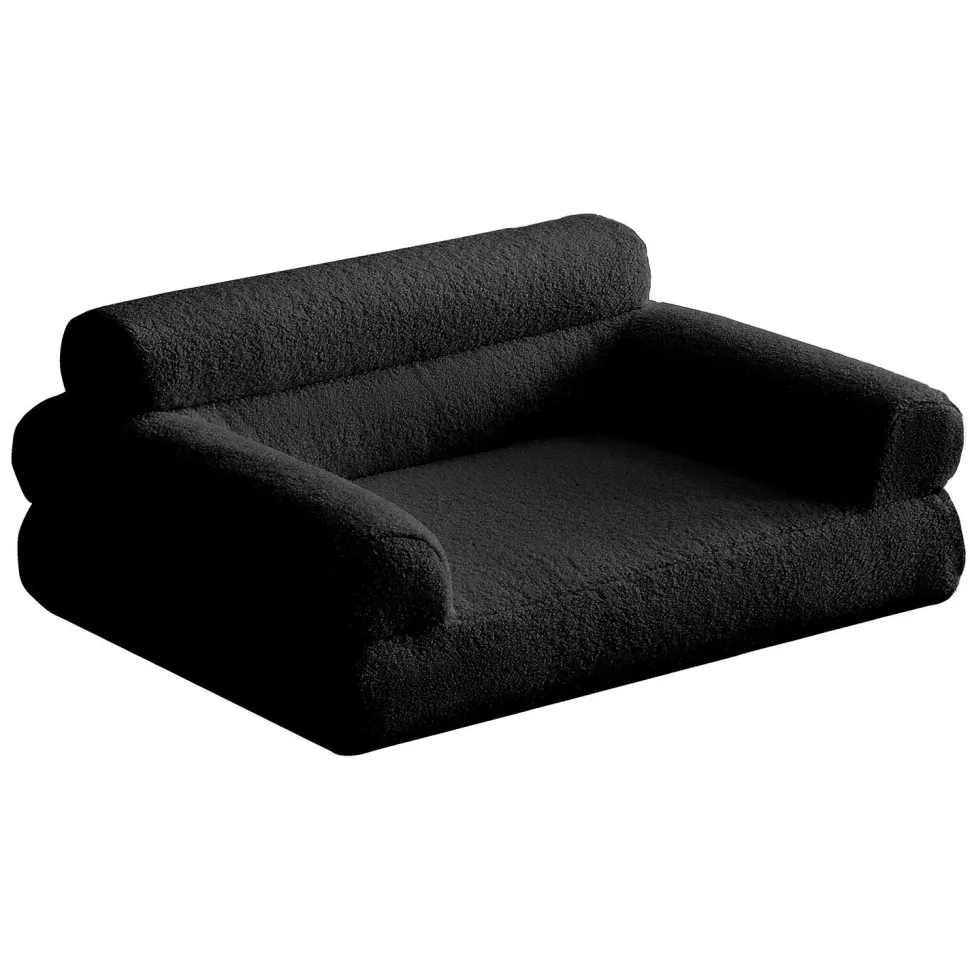 Canapé pour chien et chat Titou 50x80 Tissu Bouclette Noir