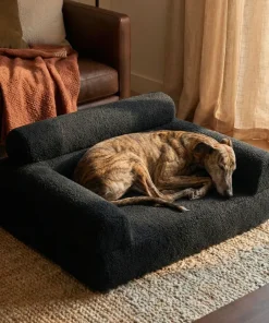 Canapé pour chien et chat Titou 50x80 Tissu Bouclette Noir