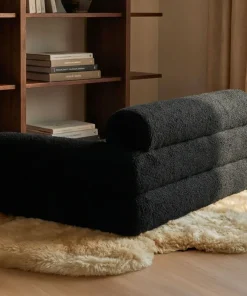 Canapé pour chien et chat Titou 50x80 Tissu Bouclette Noir