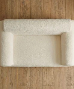 Canapé pour chien et chat Titou 50x80 Tissu Bouclette Crème