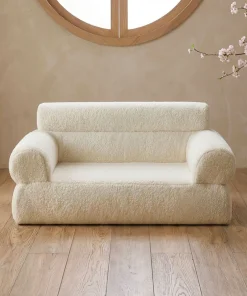 Canapé pour chien et chat Titou 50x80 Tissu Bouclette Crème
