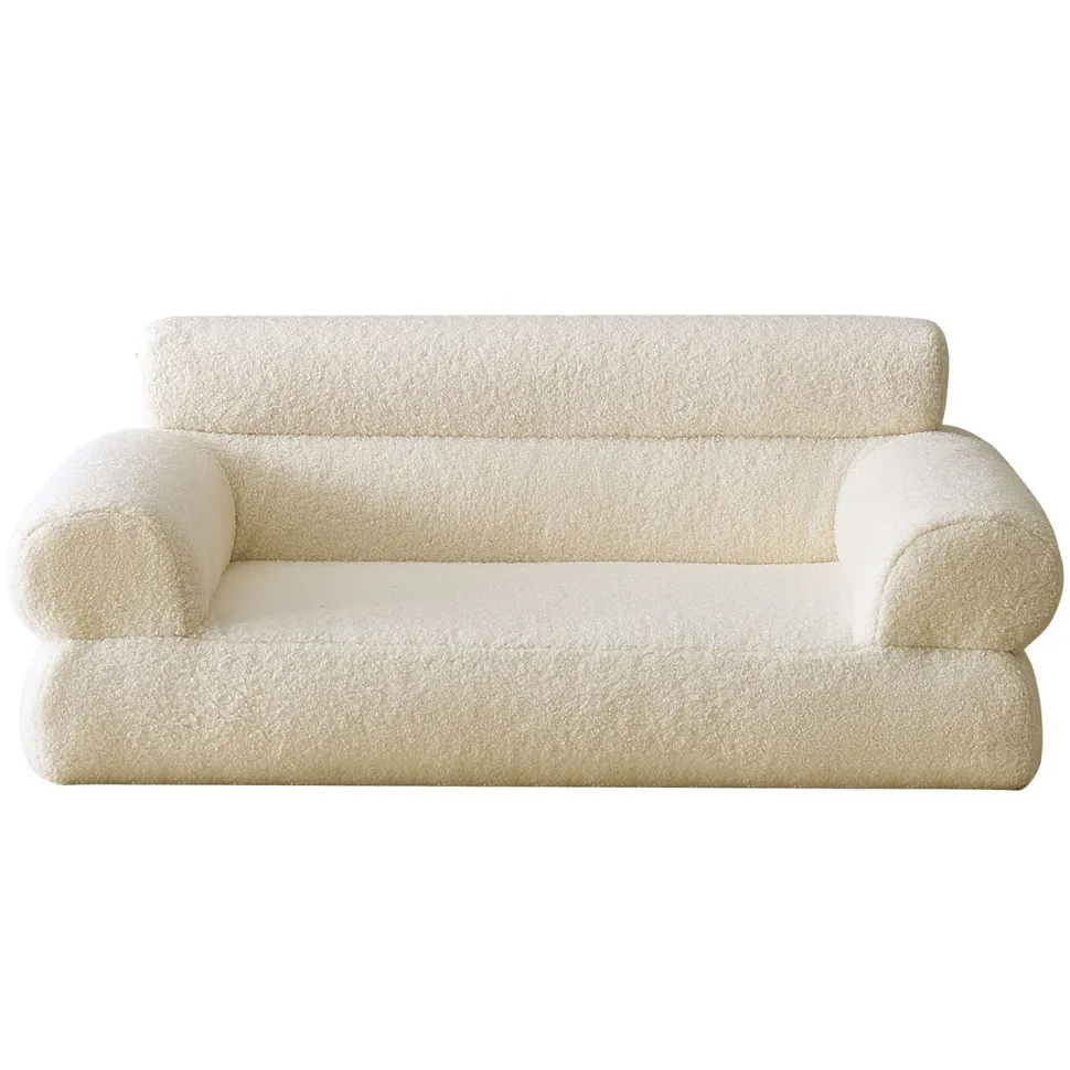Canapé pour chien et chat Titou 50x80 Tissu Bouclette Crème