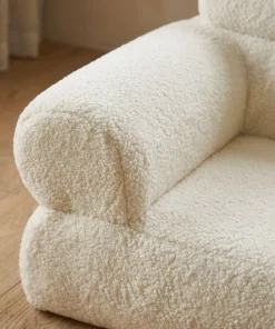Canapé pour chien et chat Titou 50x80 Tissu Bouclette Crème