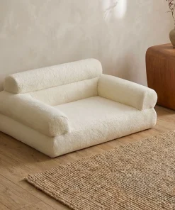 Canapé pour chien et chat Titou 50x80 Tissu Bouclette Crème
