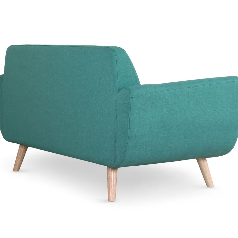 Canapé scandinave 2 places Danube Tissu Bleu-Vert