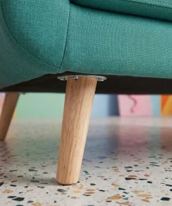 Canapé scandinave 2 places Danube Tissu Bleu-Vert