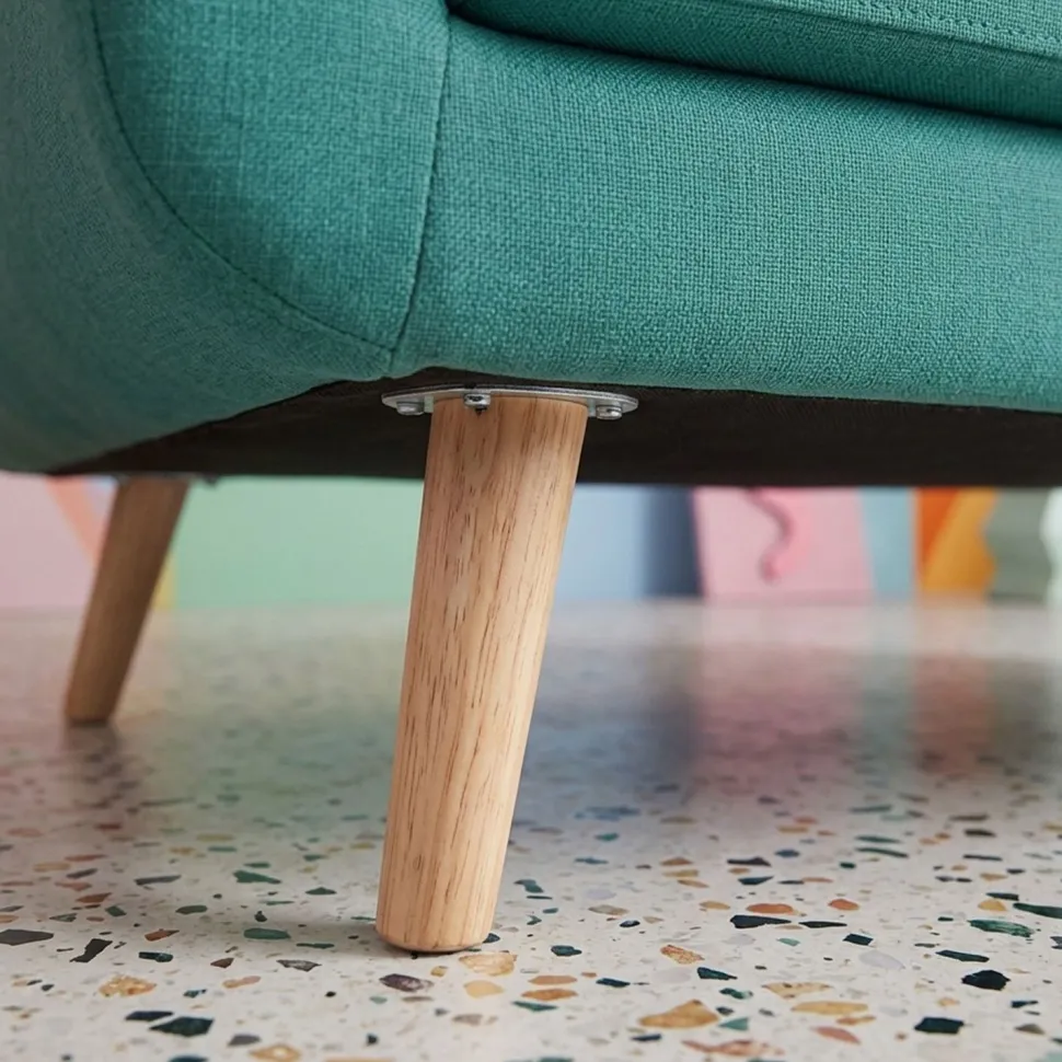 Canapé scandinave 2 places Danube Tissu Bleu-Vert