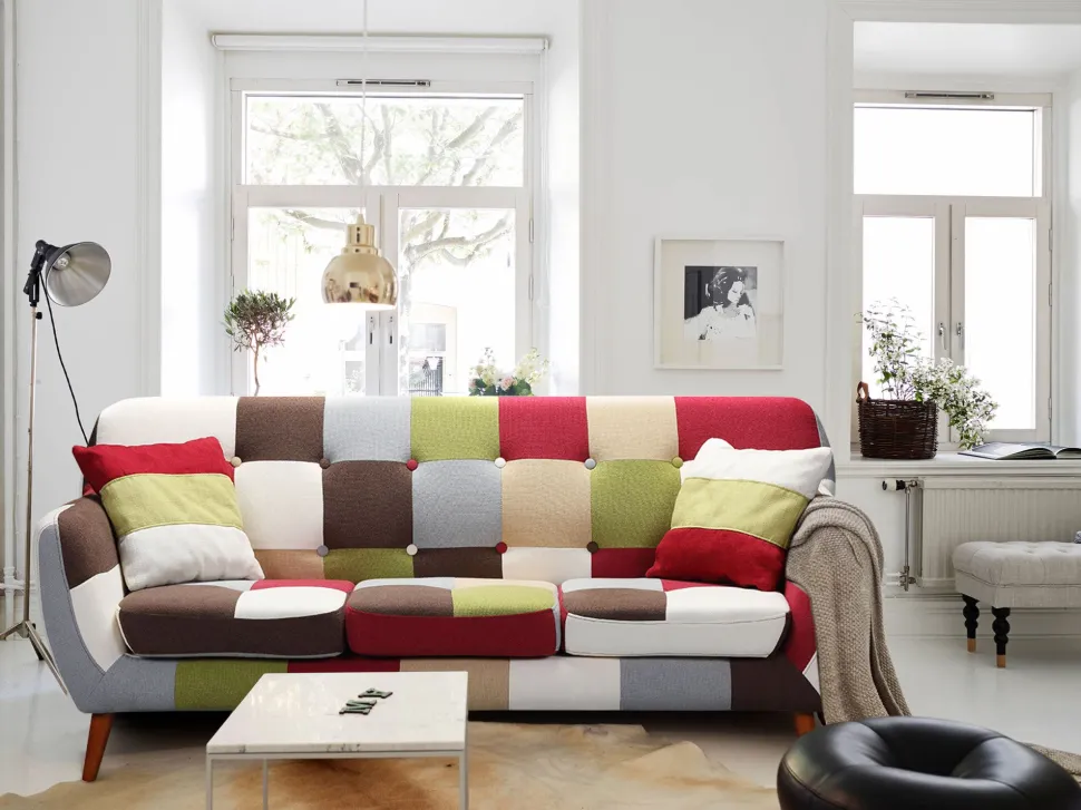Canapé scandinave 3 places Bombay Multicolore