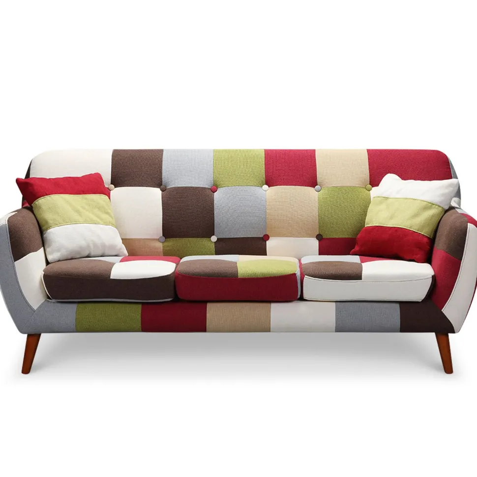Canapé scandinave 3 places Bombay Multicolore