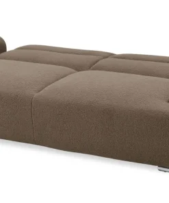 Canapé-lit clic-clac 3 places confort Lucille Tissu bouclette Taupe