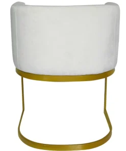 Chaise / Fauteuil Noellie Velours Blanc pieds Or