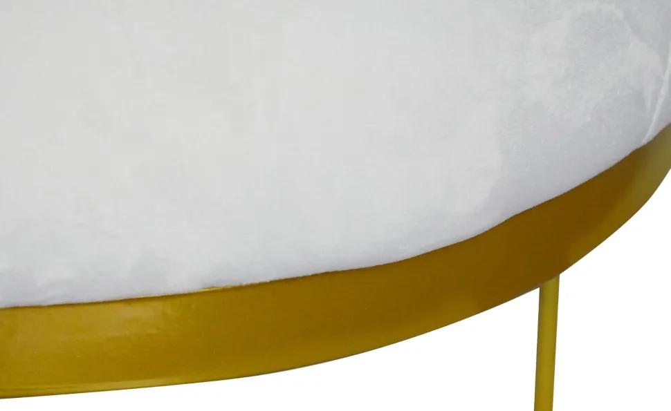 Chaise / Fauteuil Noellie Velours Blanc pieds Or