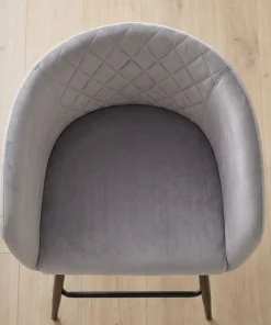 Chaise de bar Bobby Velours Argent